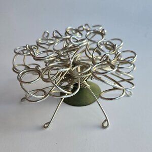 Vintage Wire Flower Frog Industrial Flower Arranger Garden Metal